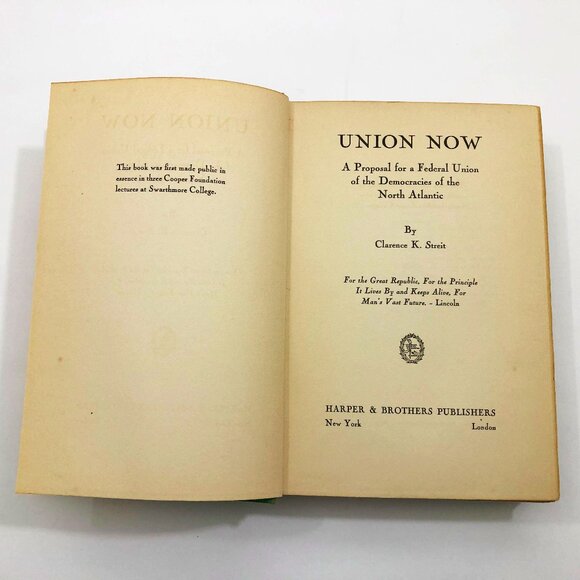 Union Now Proposal for Federal Union of Democracies 17th printing HB - Picture 7 of 12